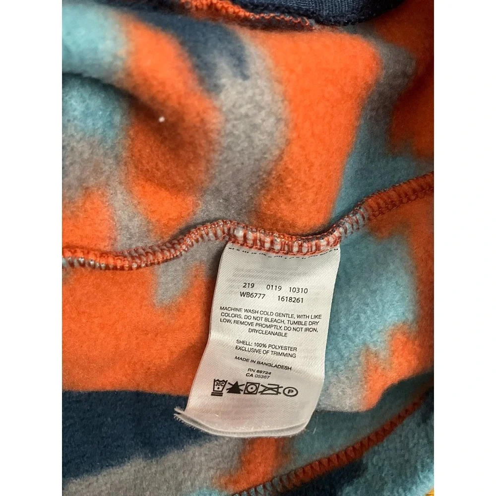 Columbia‎ Kids Fleece Jacket Zip Up Camo Orange Blue Gray Outdoor Medium 10/12